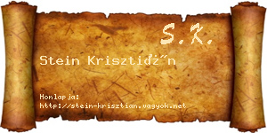 Stein Krisztián névjegykártya